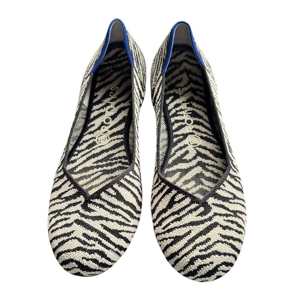 Rothy’s The Point Flats Zebra Print Black White S… - image 2